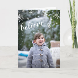 信じCute Snowflakesシンプル Photo Chrimas シーズンカード