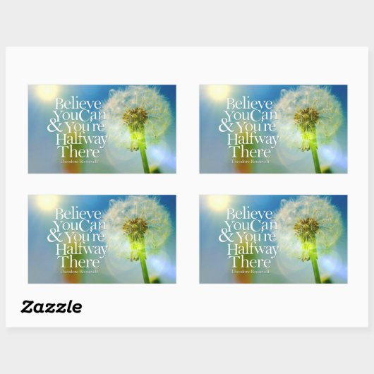 信じDandelionのやる気を起こさせる引用文 長方形シール (シート)