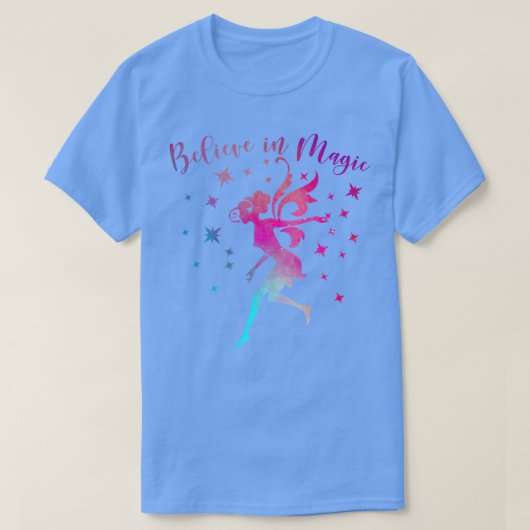 信じIN魔法メ前向きッセージ引用文妖精の愛 Tシャツ (デザイン正面)
