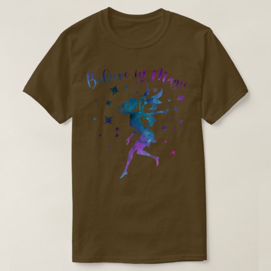 信じIN魔法メ前向きッセージ引用文妖精の愛 Tシャツ (デザイン正面)