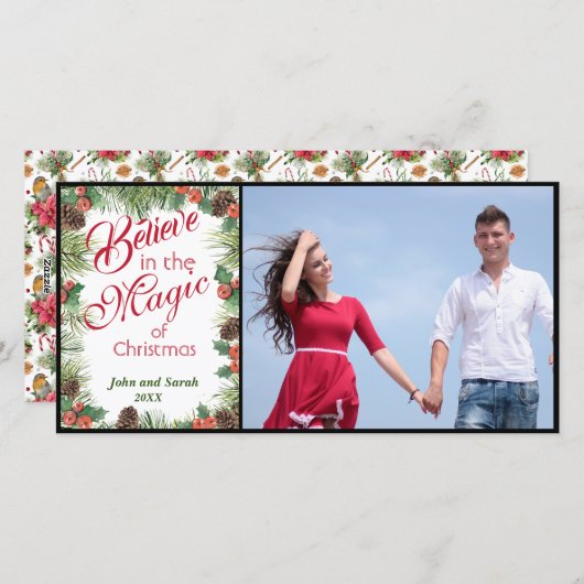 信じIn The 魔法Of Christmas – 写真 シーズンカード (正面/裏面)