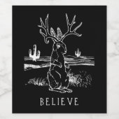 信じJackalope Cryptid Rabbit Bunny Apparel ワインラベル (シングルラベル)