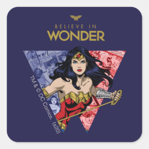 信じLasso Logo  In Wamon Lasso 疑問に思漫画 スクエアシール