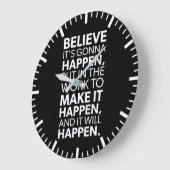 信じMake It Here - Gym, Hustle, Success ラージ壁時計 (傾斜)