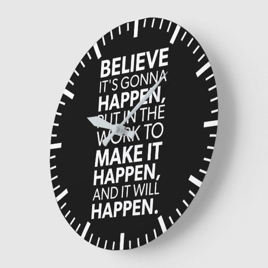 信じMake It Here - Gym, Hustle, Success ラージ壁時計 (傾斜)