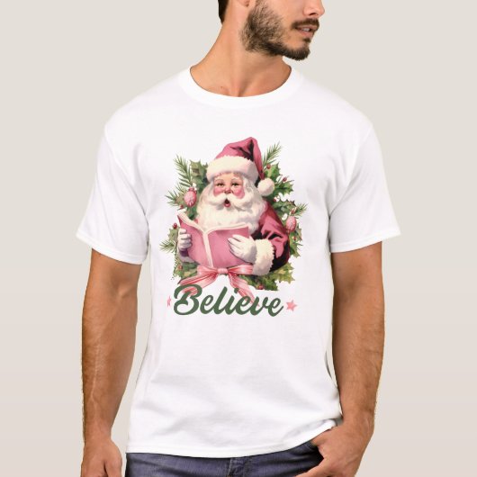 信じPink Santa Tシャツ (正面)