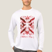 信じRise感動的 - Red Linocut Bird トライブレンドＴシャツ (正面)