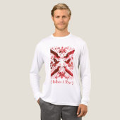 信じRise感動的 - Red Linocut Bird トライブレンドＴシャツ (正面全体)