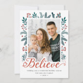 信じScript Winter Botanical Pine Beres写真 シーズンカード (正面)