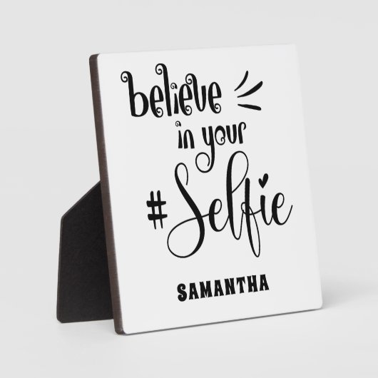 信じSelfie Umous Positivity引用文名 フォトプラーク (正面)