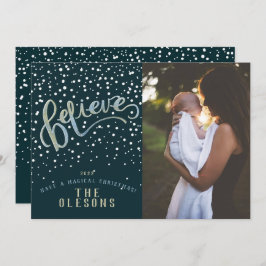 信じSnow Photoホリデーカード シーズンカード