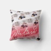 信じStar Redグラデーション Christmas Photo Collage クッション (裏面)