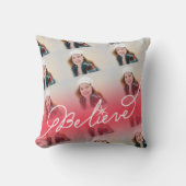 信じStar Redグラデーション Christmas Photo Collage クッション (正面)