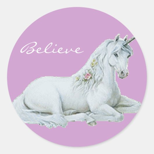 信じUnicorn Round Stickers ラウンドシール (正面)