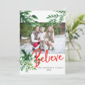 信じWinter Greens Photo Holiday Card シーズンカード (スタンド正面)