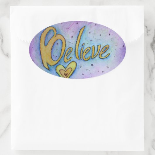 信じWord Artのステッ感動的クデカール 楕円形シール (バッグ)