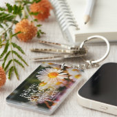 信じYou can白デイジーやる気を起こさせる引用文 キーホルダー (正面右)