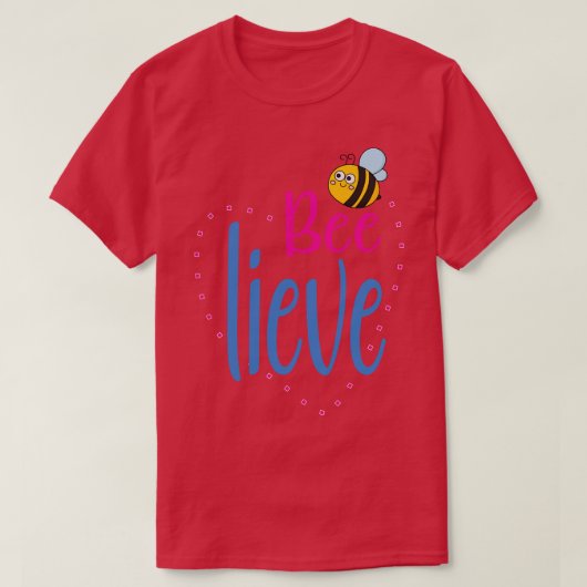 信じYoursKidsやる気を起こさせる Bee Tシャツ (デザイン正面)