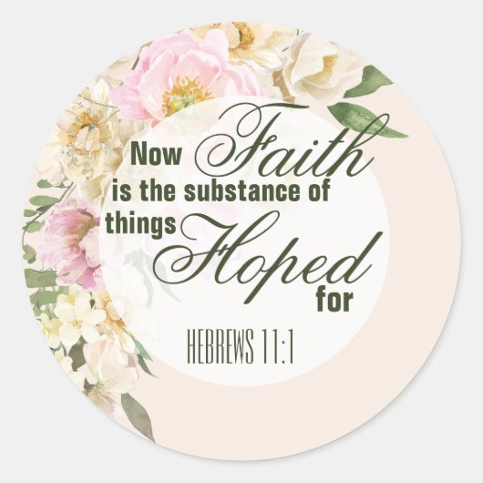 信エレガント念は聖書の詩のフローラを望む縁ど ラウンドシール (正面)