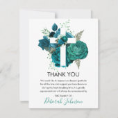 信エレガント頼フローラ葬儀フォトサンキュー サンキューカード (正面)