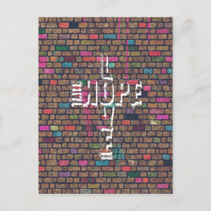 信カッコいい素晴らし念ラブホープ落書き言葉が交差 ポストカード