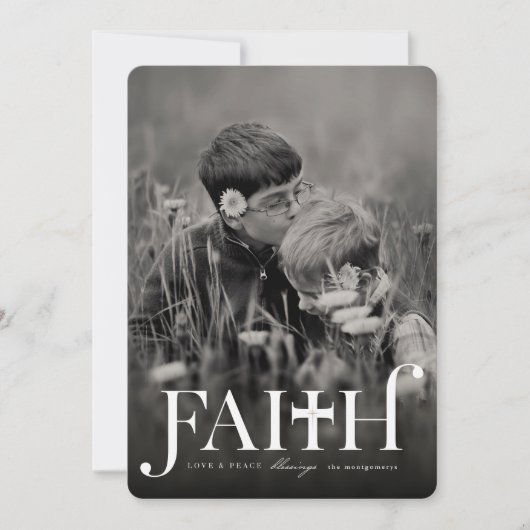 信クラシック教はっきりしたクリスマスの写真カード シーズンカード (正面)