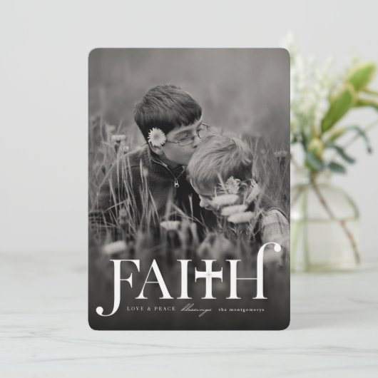 信クラシック教はっきりしたクリスマスの写真カード シーズンカード (スタンド正面)