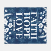 信パーソナライズされた仰、希望、愛クリスチャン フリースブランケット (正面(横))