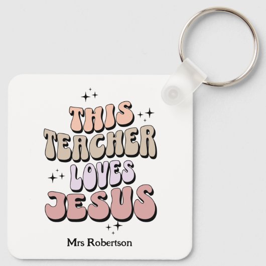 信パーソナライズされた念レトロ先生評価 キーホルダー (裏面)