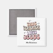 信パーソナライズされた念レトロ先生評価 マグネット (正面/裏面)