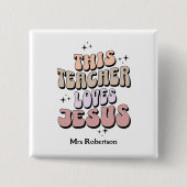 信パーソナライズされた念レトロ先生評価 缶バッジ (正面)