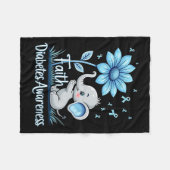 信仰おもしろい象ひまわりリボン糖尿病阿波 フリースブランケット (正面(横))