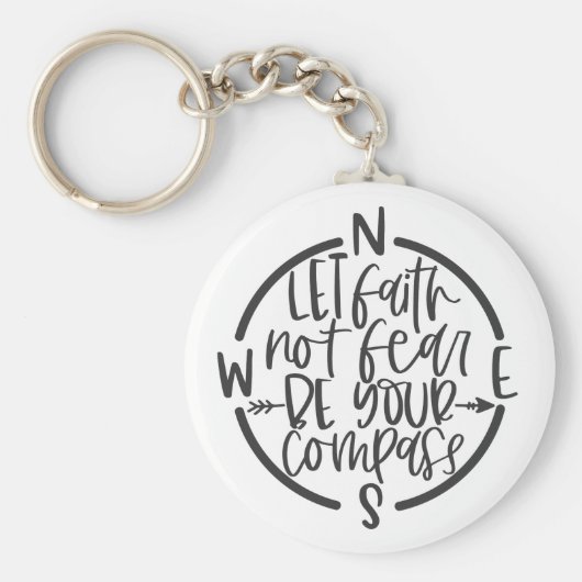 信仰があなたのコンパスキーチェーンであることを恐れないようにしなさい キーホルダー (正面)