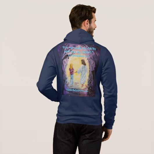 信仰がジッパーで暗闇を歩く パーカ (裏面フル)
