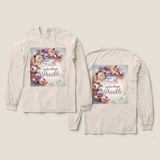 信仰が不可能を可能にする トライブレンドTシャツ (デザイン 正面&背面)