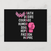 信仰が勇気を欲する魂の情熱の乳がんAw インビテーションポストカード (正面)