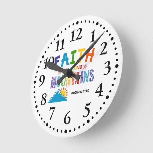 信仰が山の子供を移動できる聖なる書物、 経典アート ラウンド壁時計 (傾斜)