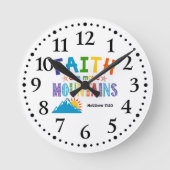 信仰が山の子供を移動できる聖なる書物、 経典アート ラウンド壁時計 (正面)