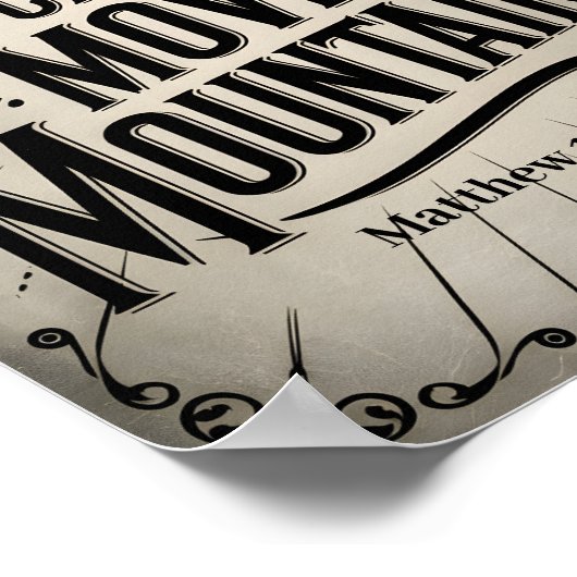 信仰が山を動かすことができるヴィンテージクリスチャン芸術 ポスター (角)