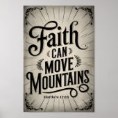 信仰が山を動かすことができるヴィンテージクリスチャン芸術 ポスター (正面)