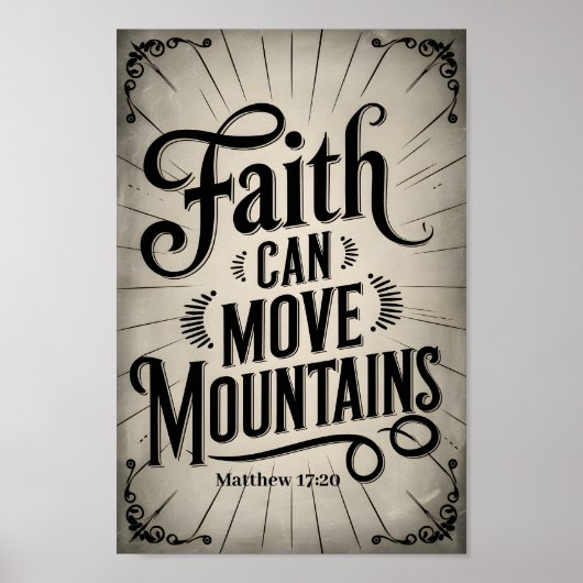 信仰が山を動かすことができるヴィンテージクリスチャン芸術 ポスター (正面)