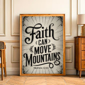 信仰が山を動かすことができるヴィンテージクリスチャン芸術 ポスター
