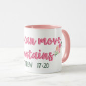 信仰が山を動かすことができる聖なる書物、 経典//聖書の聖句 マグカップ (正面右)