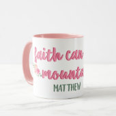 信仰が山を動かすことができる聖なる書物、 経典//聖書の聖句 マグカップ (正面左)