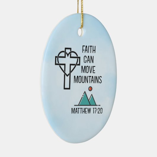 信仰が山を動かすキリスト教聖書引用文 セラミックオーナメント (右)