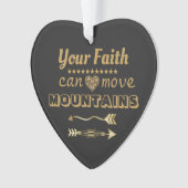 信仰が山を黒く動かすことができる金ゴールド オーナメント (正面)