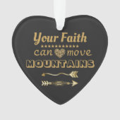 信仰が山を黒く動かすことができる金ゴールド オーナメント (正面)