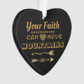 信仰が山を黒く動かすことができる金ゴールド オーナメント (正面)