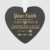 信仰が山を黒く動かすことができる金ゴールド オーナメント (裏面)