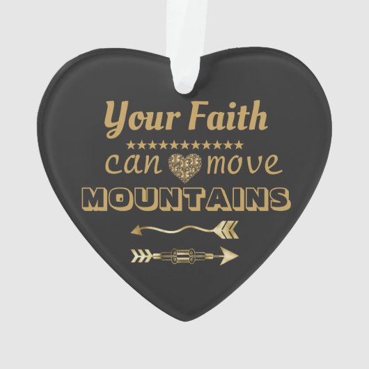 信仰が山を黒く動かすことができる金ゴールド オーナメント (裏面)